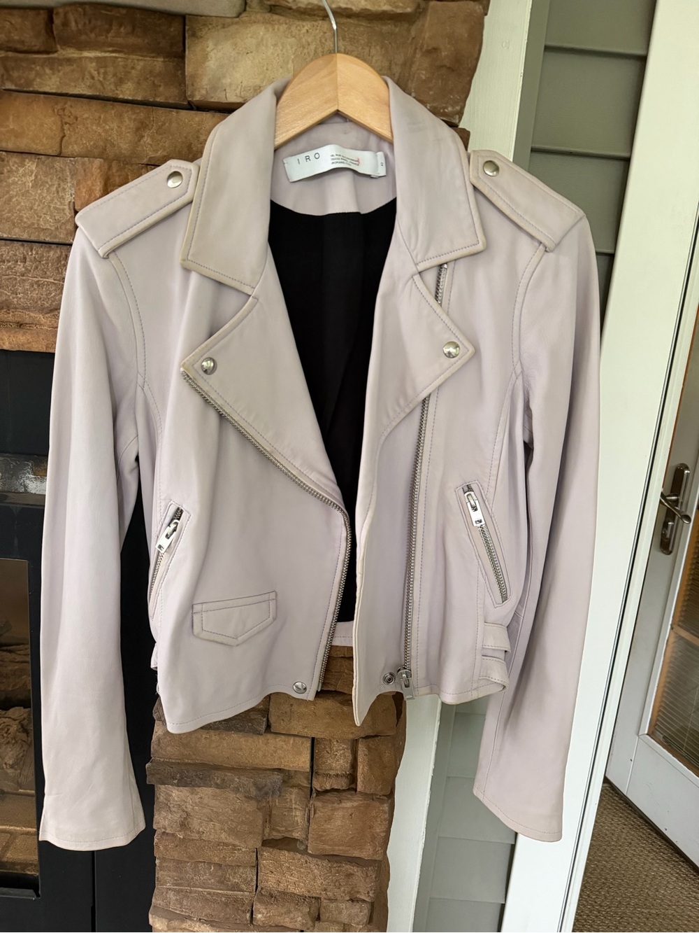 IRO Asheville Leather Jacket in Powder.
